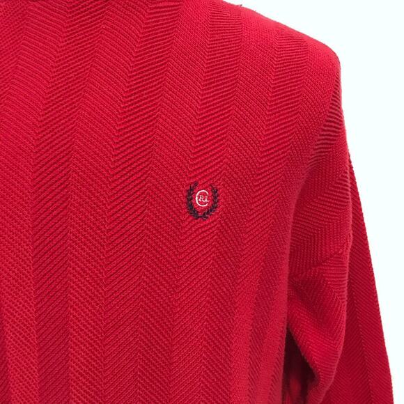 Chaps Ralph Lauren Vintage Red Hand Framed Sweater Men L - Picture 4 of 9